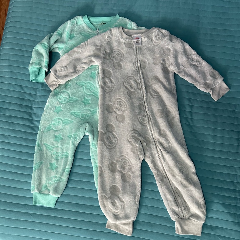 Star Wars Baby Yoda and Mickey Fleece Footless Pajamas